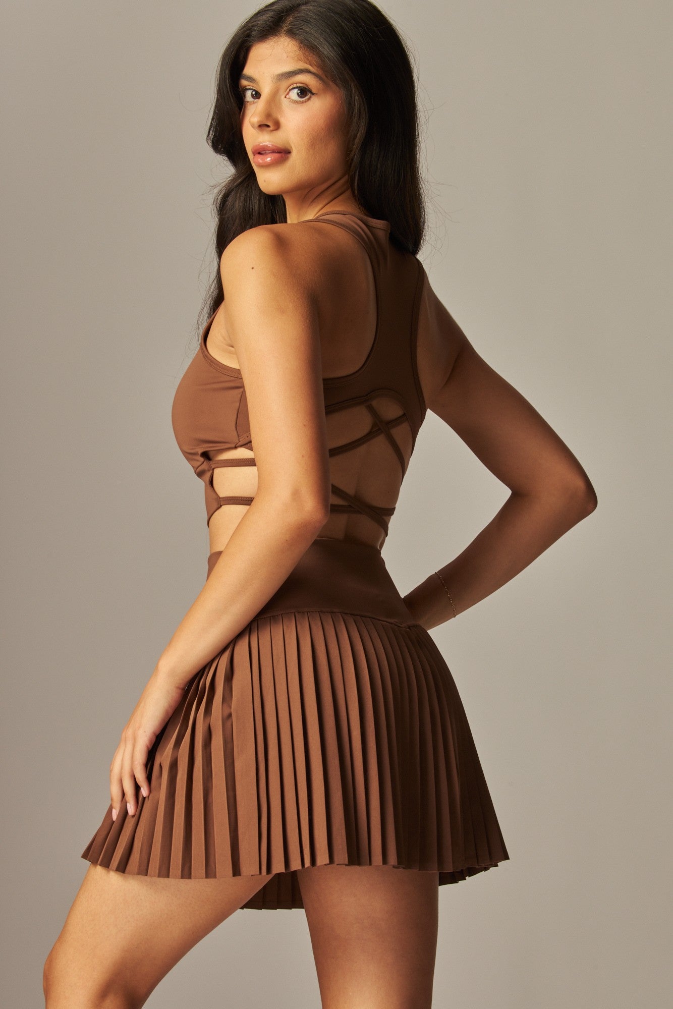 Chocolate Criss-Cross Bra