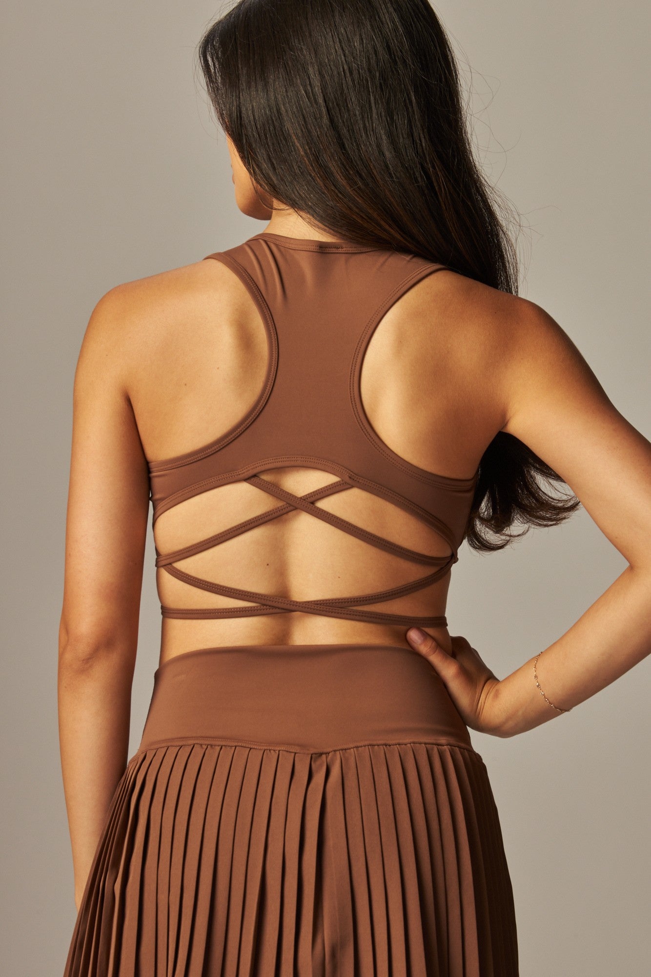 Chocolate Criss-Cross Bra