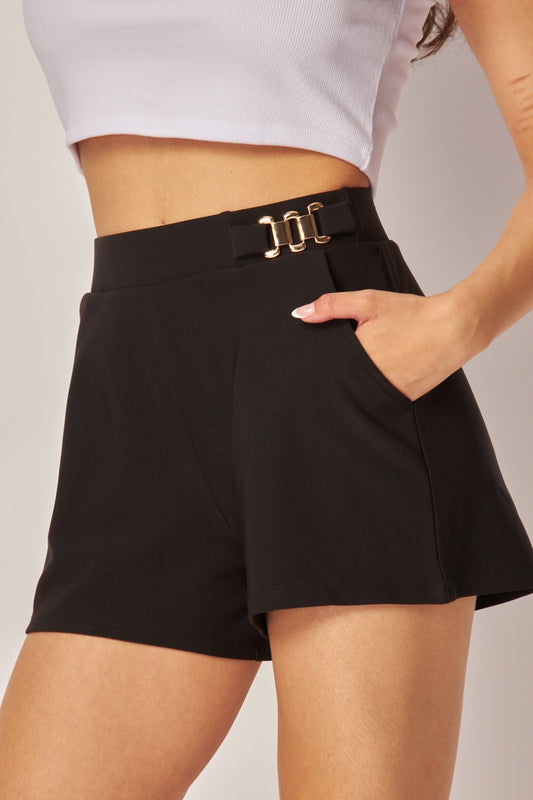 Sleek & Chic Buckle Shorts