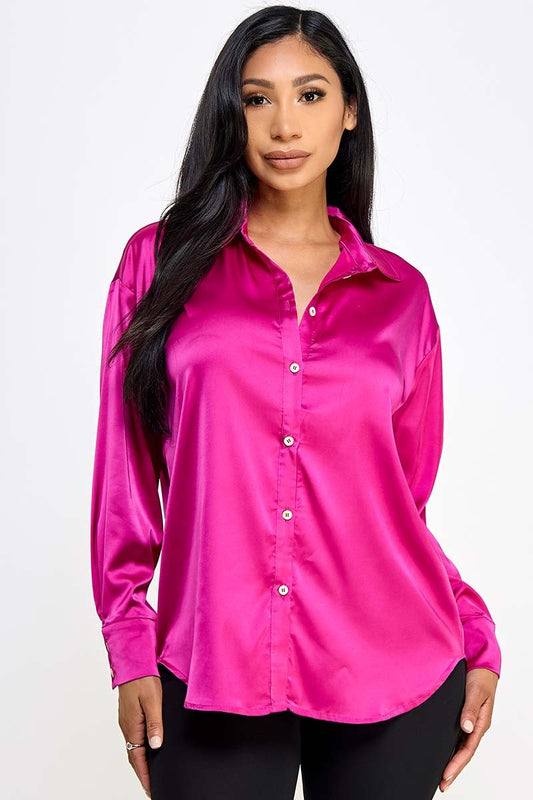 Satin Pink Sunrise Shirt