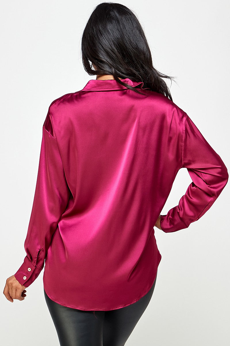Satin Pink Sunrise Shirt