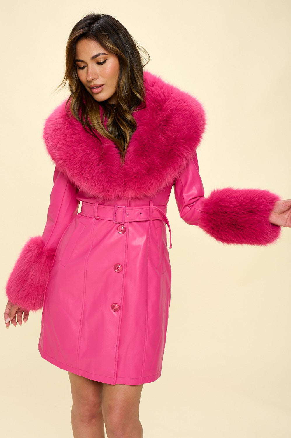 Fur-tastic Pink Faux Fur Coat