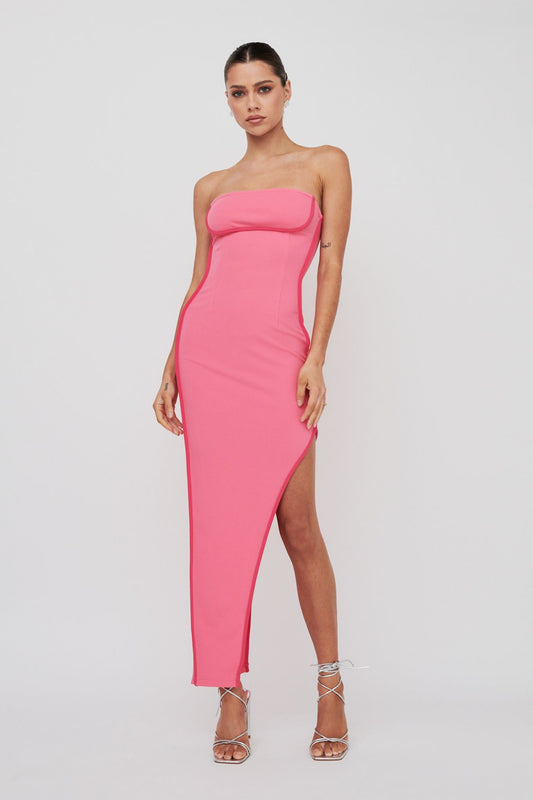 Serene Pink Silhouette Maxi Dress